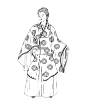 A coloring page of japanese clothing